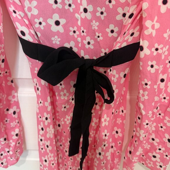 RIXO LONDON TANIA FLORAL PINK, BLACK, WHITE MIDI MAXI DRESS NEW WITH TAGS (NWT) - Picture 13 of 14